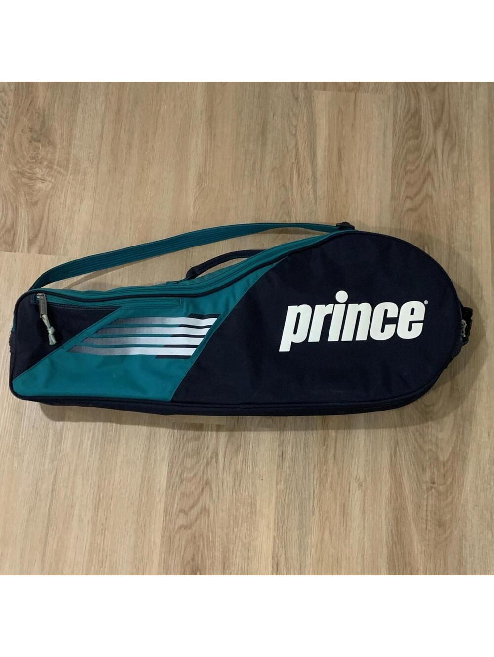 Vintage Prince Tennis Double Racquet Bag Green Blue Shoulder